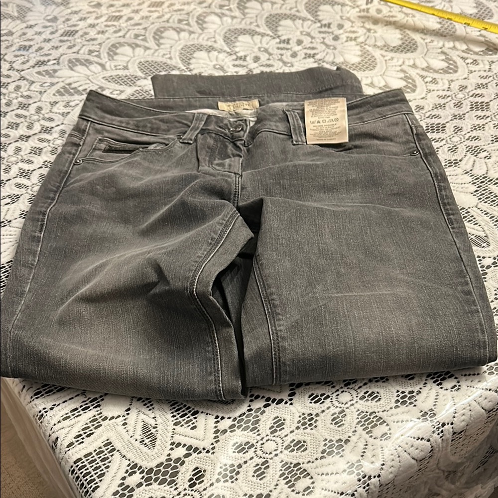 Vintage Burberry Women’s Gray Flare Wide Leg Jeans